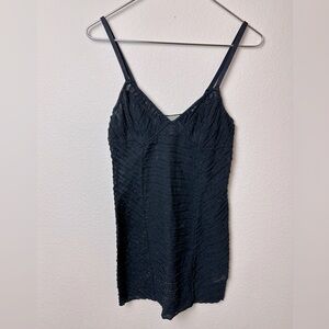 FREE PEOPLE INTIMATES Navy Sheer Slip Mini Teddy Dress Size Small GUC